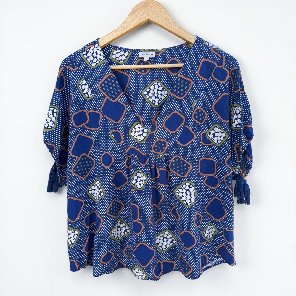 The Odells Anthro Sierra Kimono Tassel Dolman Sleeves Geometric Boho Top 1X - Picture 10 of 10